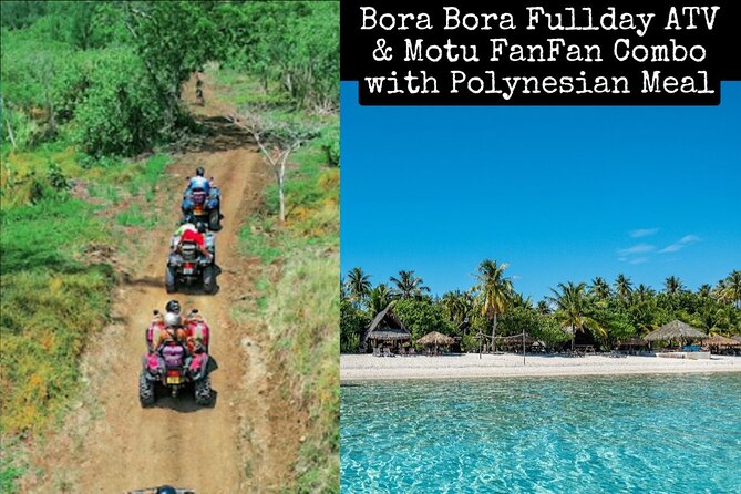 Bora Bora Fullday ATV & Motu FANFAN combo with Polynesian Meal - Faanui: marae, fruit, and handmade pareos