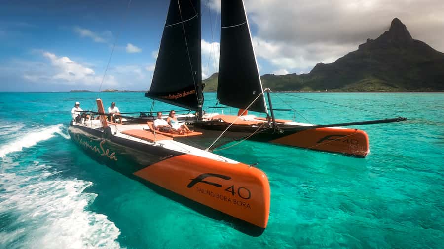 Bora Bora: Half Day Catamaran Sailing & Snorkelling - Sailing beside Otemanu and the barrier reef