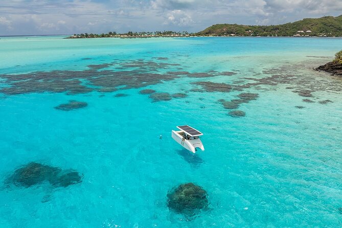 Bora Bora Private Solar Boat Experience - A peaceful break at the sandbank