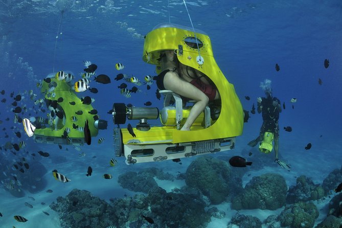Bora Bora Underwater Scooter - From your hotel pontoon to the floating platform
