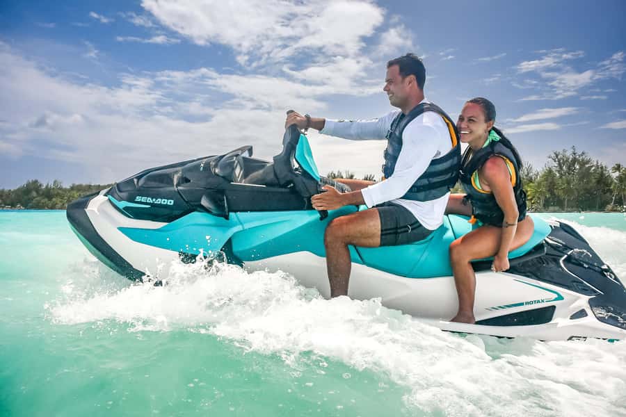 Jet Ski Around Bora Bora - Speed Through Paradise - Swimming in the Bora Bora lagoon