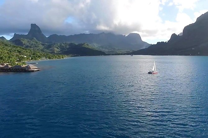 Sunset Cruise : Moorea Sailing on a Catamaran named Taboo - Crossing the reef before sunset