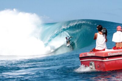 Taxi Boat to Watch the Teahupoo International Surfing Competition