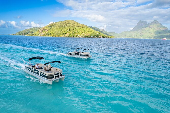 Toa Boat Bora Bora Private Lagoon tour On Majestic Pontoon Boat - The pontoon boat is part of the value