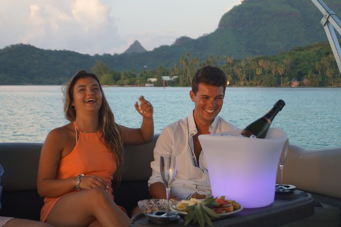 Toa Boat Bora Bora Private Sunset On Majestic Pontoon Boat - Champagne, local beer, fruit, and light snacks